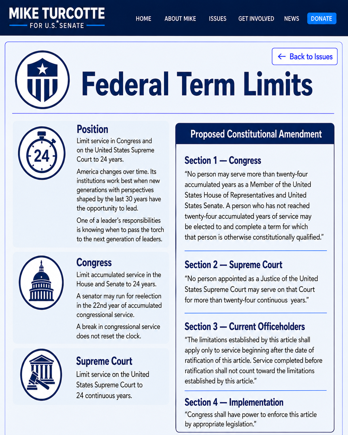 Federal Term Limits campaign page
